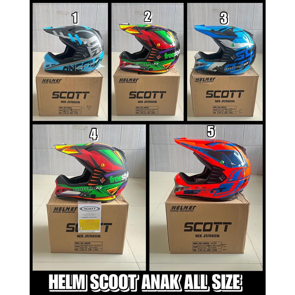 HELM CROSS ANAK MOTIF HELM ANAK CROSS FULLFACE MVSTAR SCOTT ORIGINAL