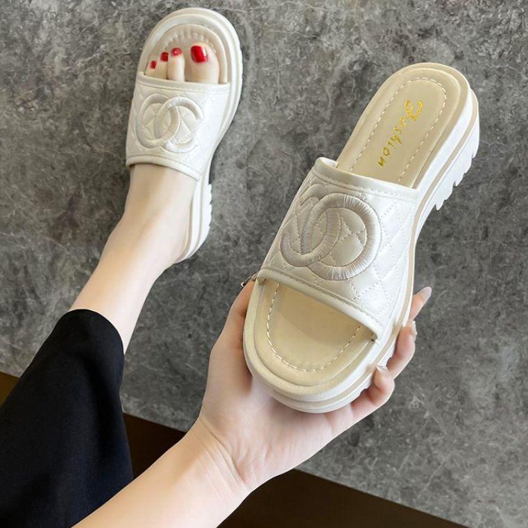 MURAH NF017 - Sepatu Wedges Hak Fashion Wanita Import Terbaru