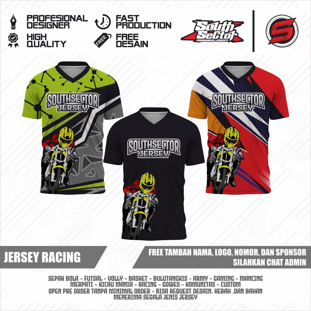 Jersey Racing/Kaos Racing (CUSTOM NAMA & NOMOR)