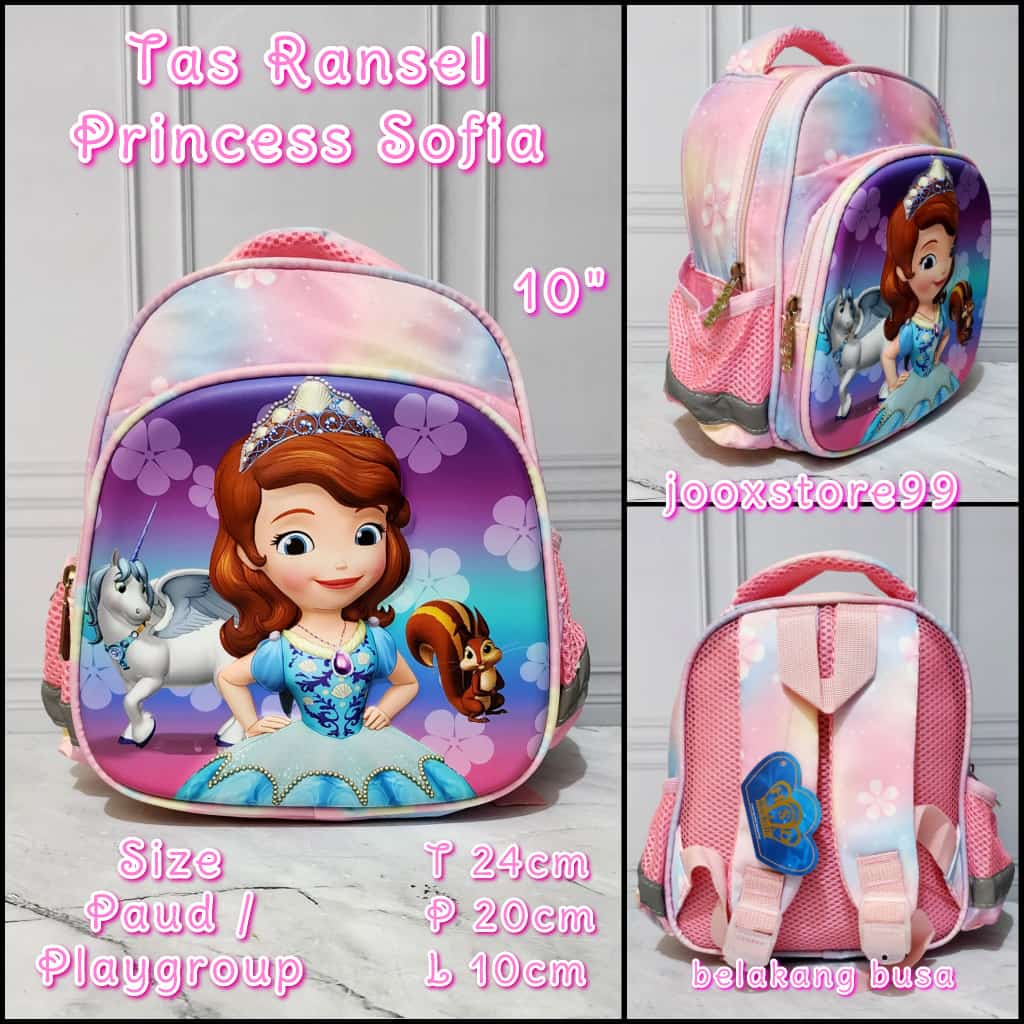 Tas Sekolah Ransel Anak TK dan Paud / Playgroup Motif Unicorn Frozen Hellokitty Sofia Timbul 3D Tas Import Backpack Anak Perempuan Tas Gendong Anak Sekolah