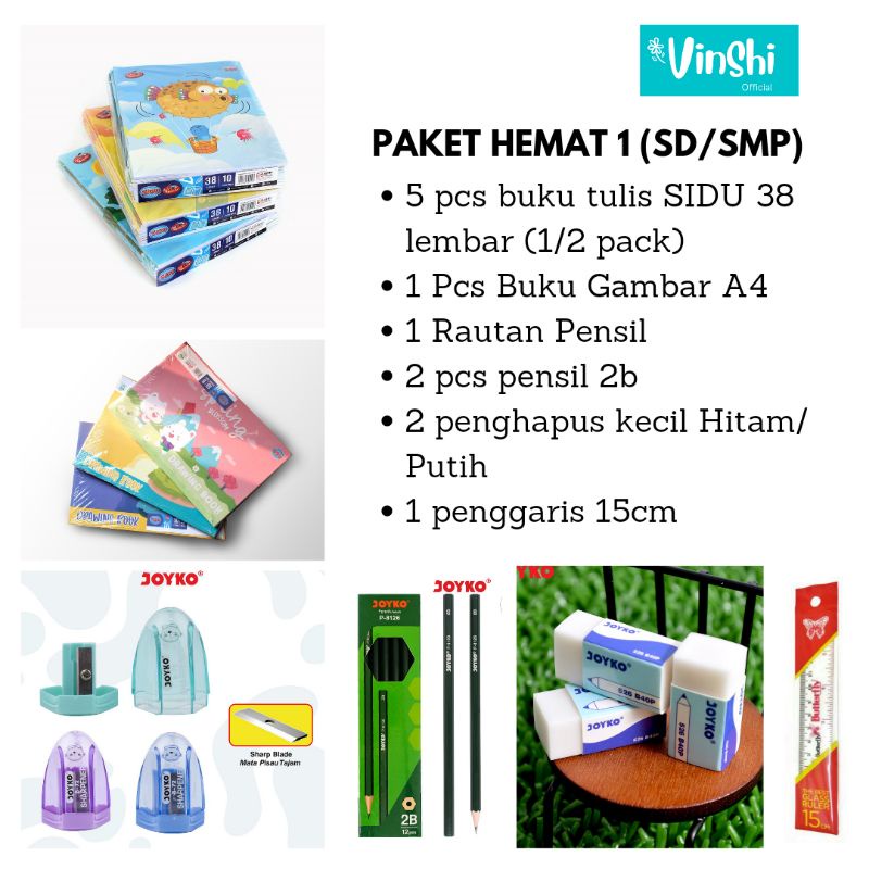 

PAKET PERLENGKAPAN SEKOLAH SD/SMP | ALAT TULIS SEKOLAH | GIFT BOX | STATIONERY SET | KADO 6 in 1 - PAHE