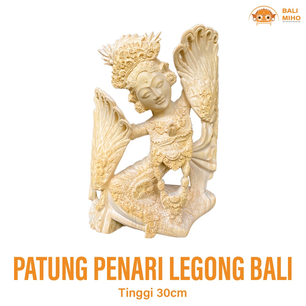 Patung Bali Tari Kipas 30 cm - Patung Penari Kipas - Patung Legong Bali - Legong Tari Kipas - Pajang