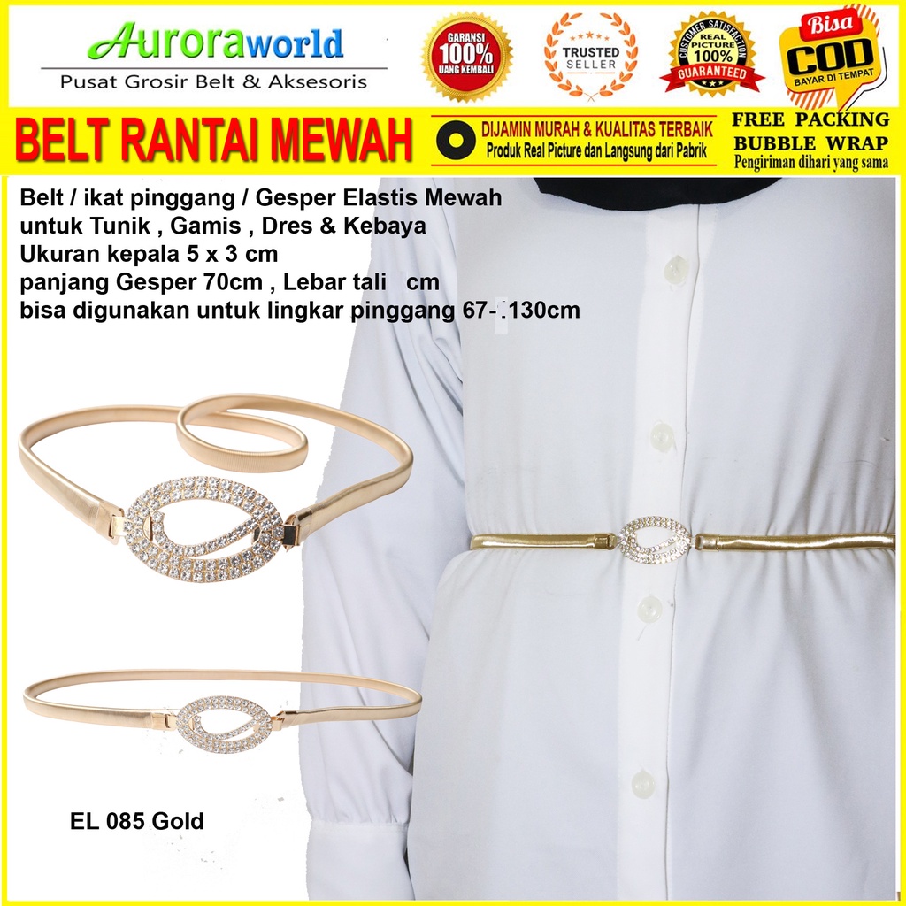 AURORAWORLD IKAT PINGGANG WANITA ELASTIS GESPER CEWEK BELT PEREMPUAN ELASTIS TERBARU UNTUK DRESS GAMIS TUNIK BISA COD