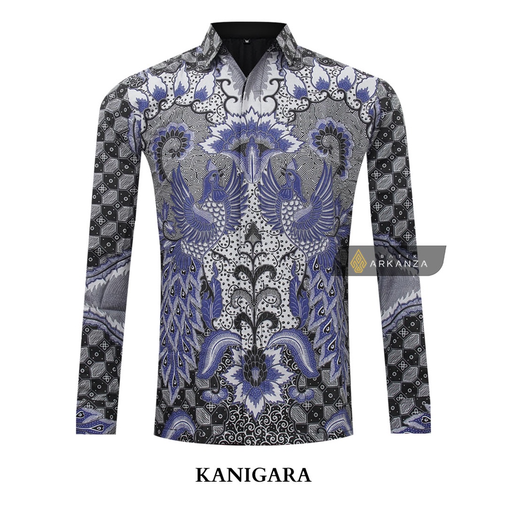 BATIK ARKANZA Motif KANIGARA Hem Atasan Kemeja Baju Batik Pria Cowok Laki Laki Slimfit Full Lapis Furing Lengan Panjang Lengan Pendek Original Asli