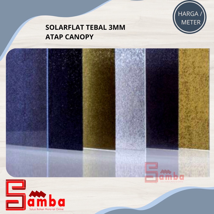 monggo] SOLARFLAT TEBAL 3 MM ATAP CANOPY SOLARTUFF SOLID HARGA / METER