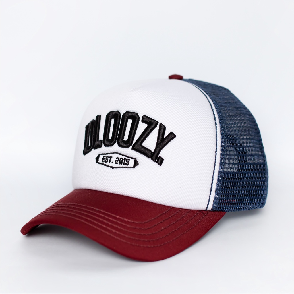 Topi Jaring Pria DLOOZY Trucker Hats Putih Maroon Navy Caps