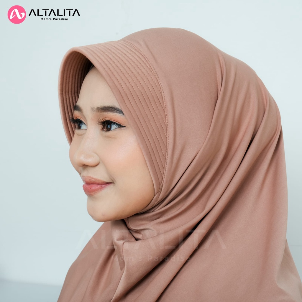 Altalita - Hijab Bergo Hamidah Menutup Dada pet Kerudung Bergo Sport Ukuran L Polos pet Tebal Bahan Jersey Premium Cocok Untuk Sekolah Olahraga Volly Futsal Senam dan Sehari-Hari