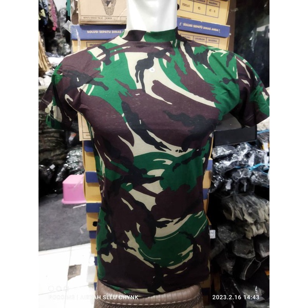 ORIGINAL TNI KAOS BAHAN DRIVIT /KAOS LORENG TNI/ KAOS DALEMAN LORENG