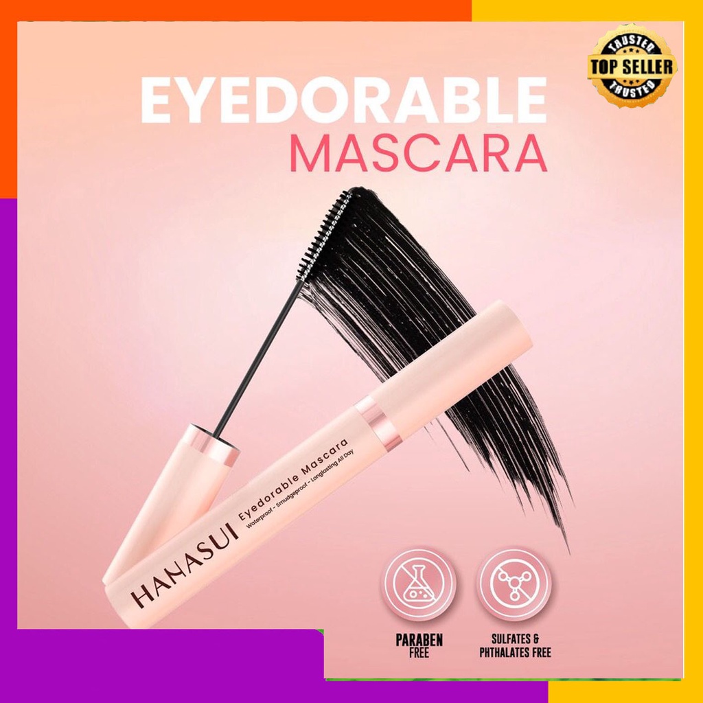 HANASUI Eyedorable Mascara 8ml | 4D Silk Fiber Mascara | Maskara Black Waterproof Tahan Lama