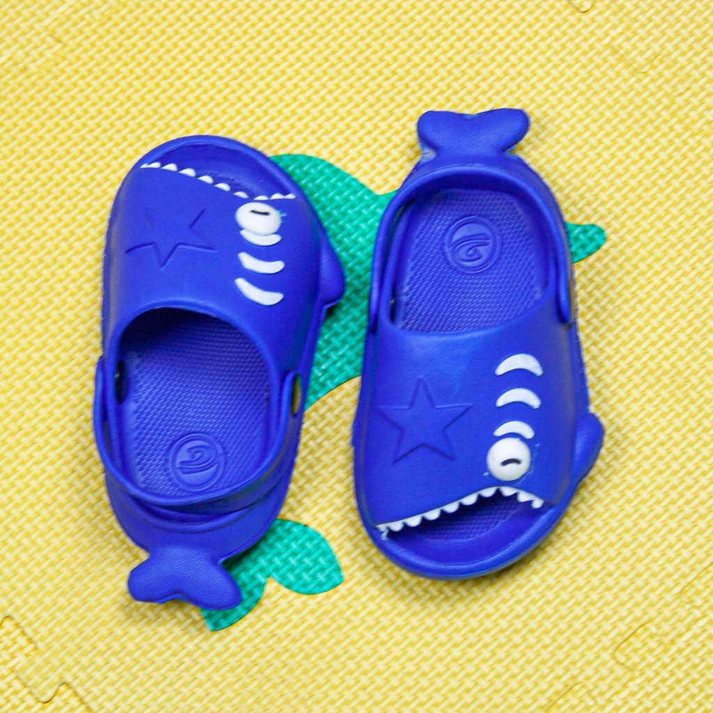 Sandal Let Anak Model Baby Shark Hiu Lucu Terbaru 371E (20/25) - Sandal Anak Karet / Sendal Karet Hiu Anak Sendal Hiu Sendal Lucu Sandal Slop Karakter HSN601