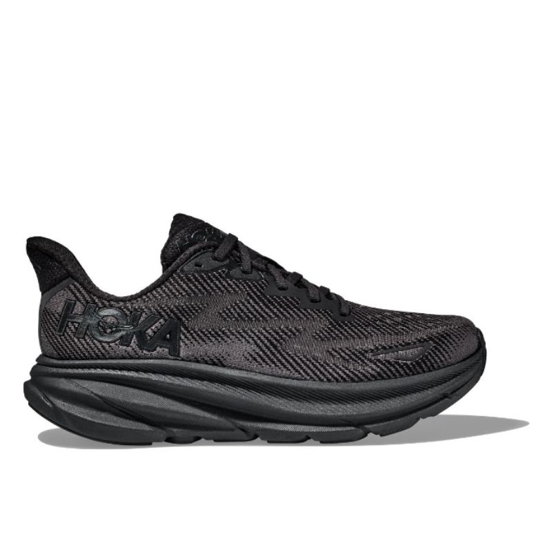 Hoka Clifton 9 Mens Road Running Shoes - Black / Black