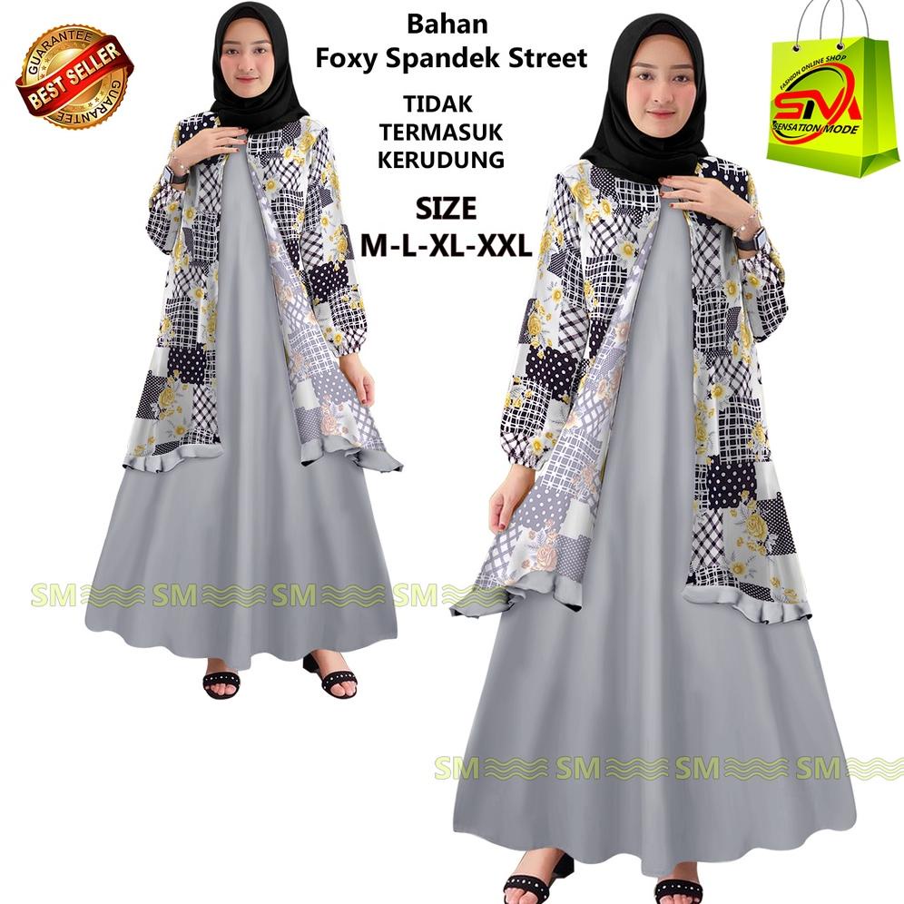 Terbaru SM00031 Gamis Rompi Wanita Dewasa, Baju Muslim Wanita Dewasa Murah