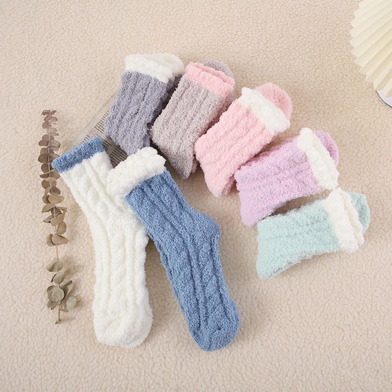 Kaos Kaki Coral Fleece Thermal Socks Unisex Tebal Pria Wanita Import