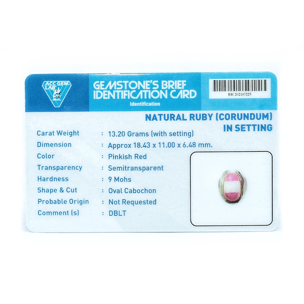 Cincin Permata Natural Pink Ruby Corundum Motif Bendera free Memo 04