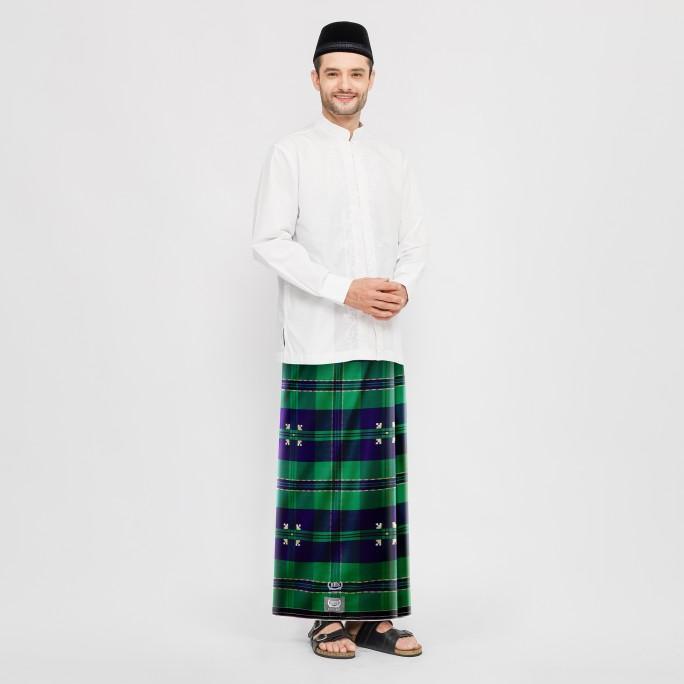 Sarung BHS Excellent Silver Motif Songket Pen Hijau Ungu