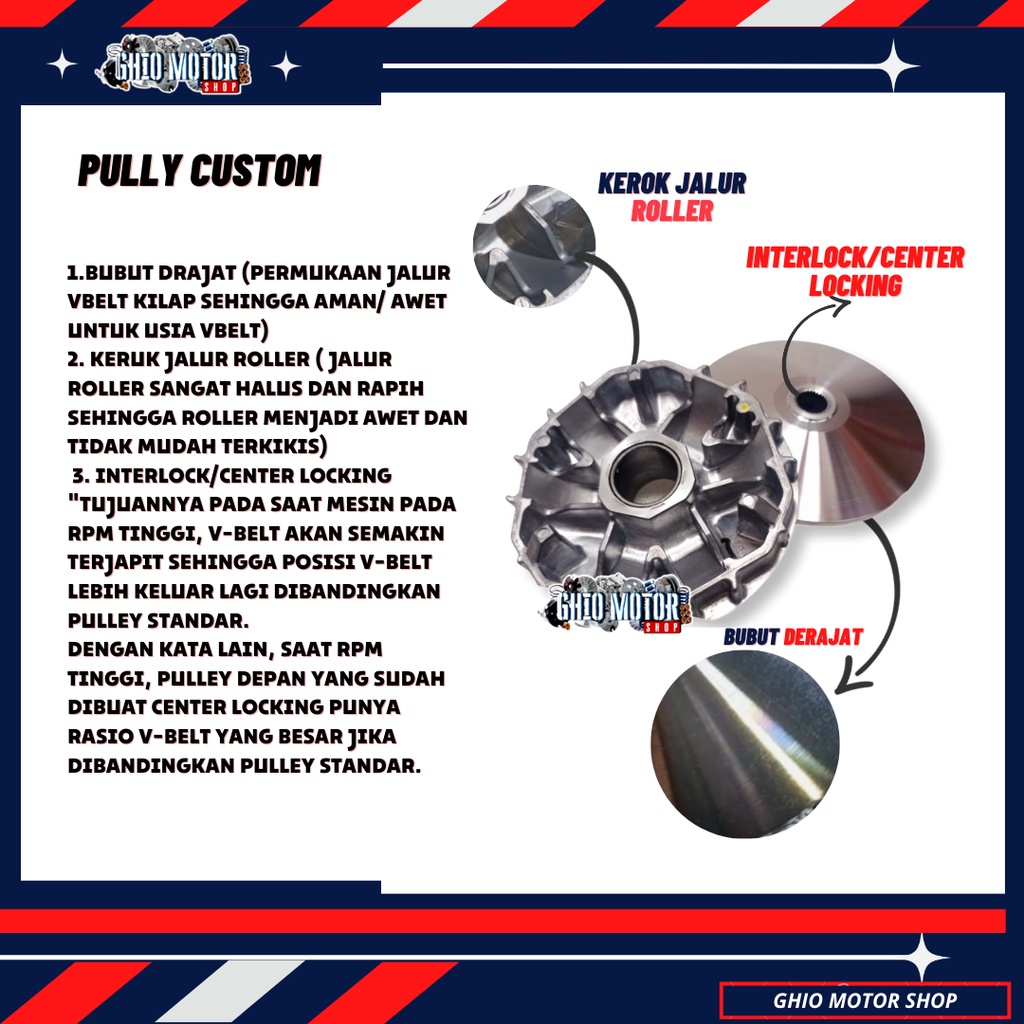 Paket Upgrade CVT Akselerasi &amp; Top Speed Vario 125 Old KZR Vario 125 New Led Paket Kirian vario 125 Bolham paket cvt Vario 125 lama/ Rumah Roller pulley custom Original vario 125 k5 k36 Paket 11 vario 125