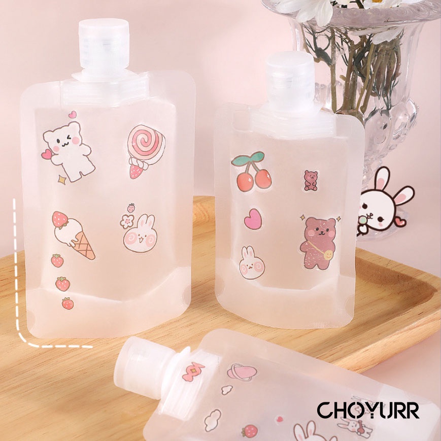 【COD】Lotion Travel Pouch / Plastik Traveling Pouch / Kosmetik Skincare Storage Organizer / Lotion Tas travel / Botol Refill Tempat Sabun Cair Botol / Botol Sabun Serbaguna-CH