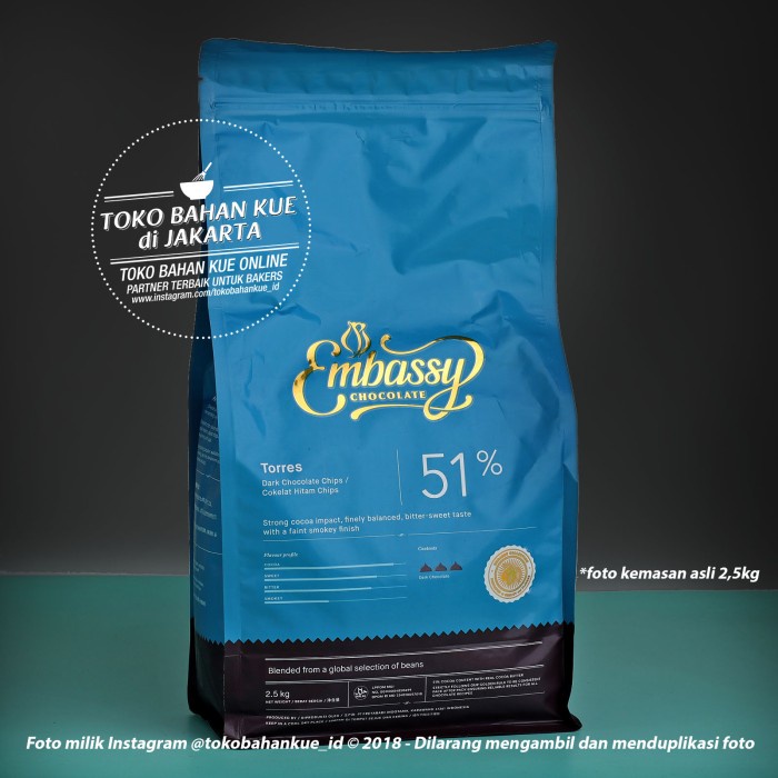 

Chocochips Couverture TULIP BROMO 51% Cocoa Butter Cokelat chip 2,5kg