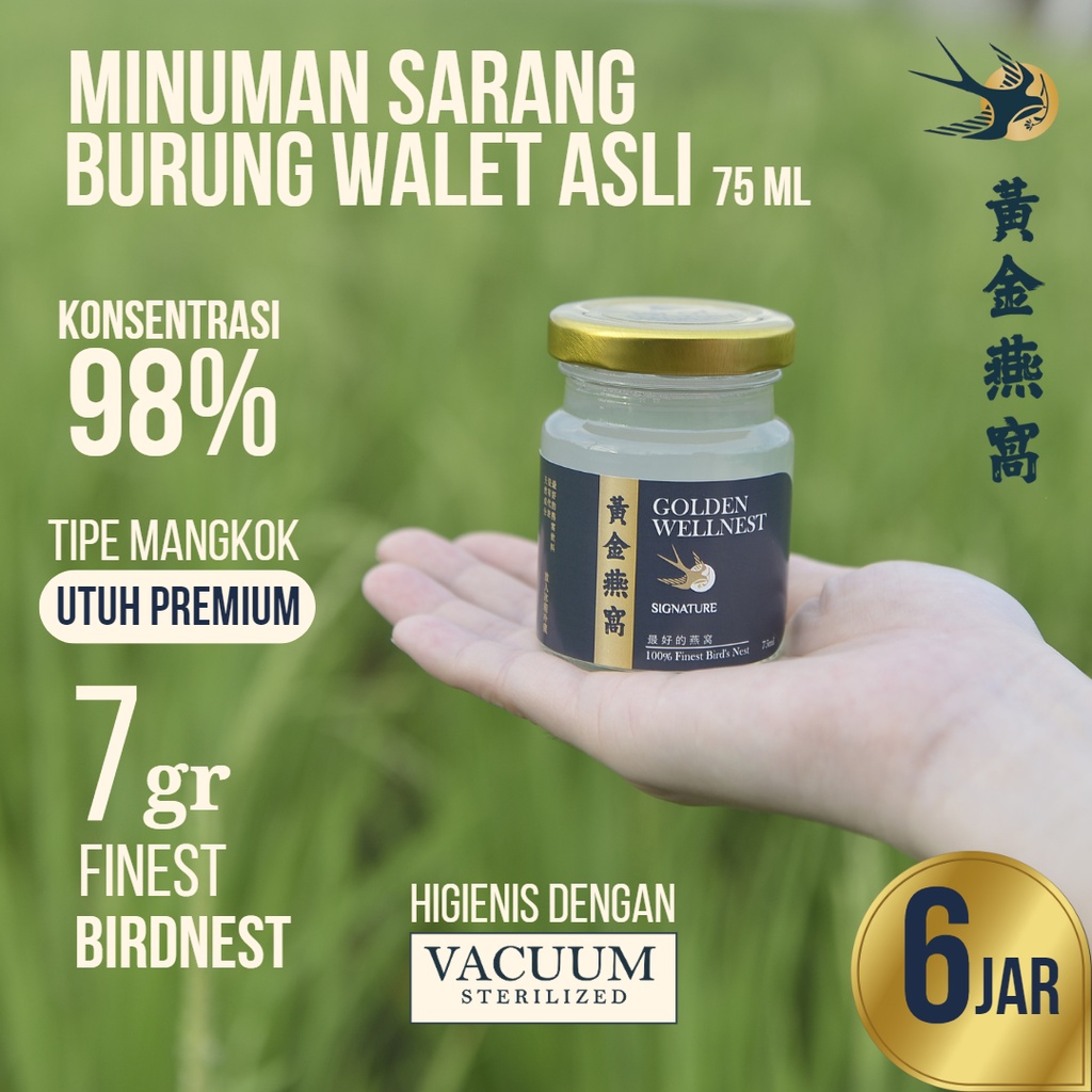

PROMO 6 JAR SARANG BURUNG WALET GOLDEN WELLNEST - THE SIGNATURE - 6 BOTOL
