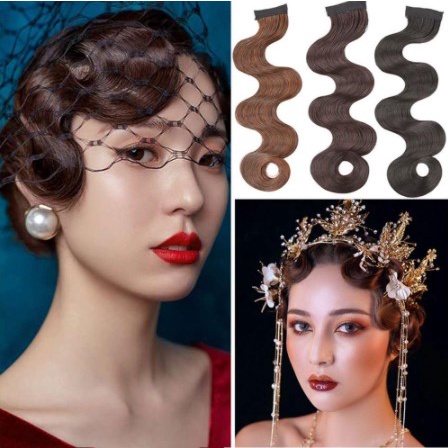 【COD】Wig / Rambut Palsu Kostum Wanita Wig Studio Potongan Rambut Republik Cina Retro Shanghai Cheongsam Kinerja Elegan