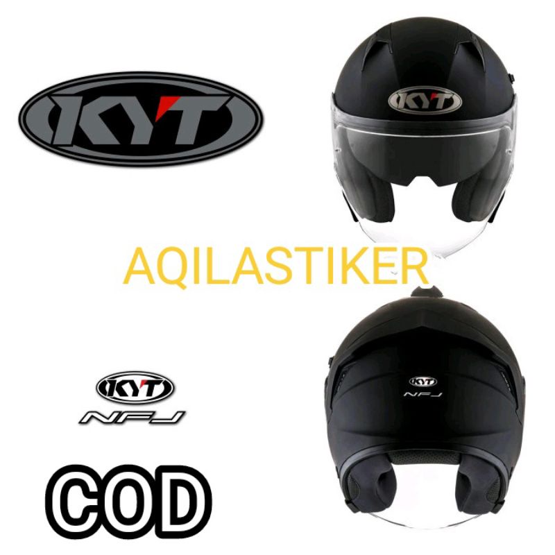 stiker helm KYT STICKER HELMET HALF FACE KYT NFJ - Putih