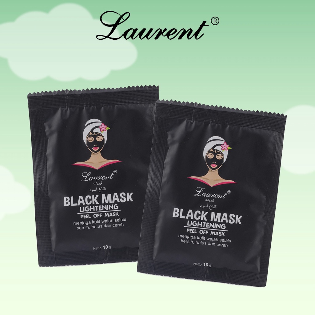 LAURENT BLACK MASK / MASKER WAJAH PEEL OFF BLACK LIGHTENING 10GR