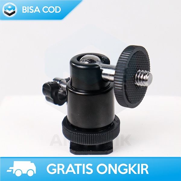 BALL HEAD KAMERA 1/4 ADAPTOR TRIPOD RINGLIGHT TAFFSTUDIO CLIP HOLDER