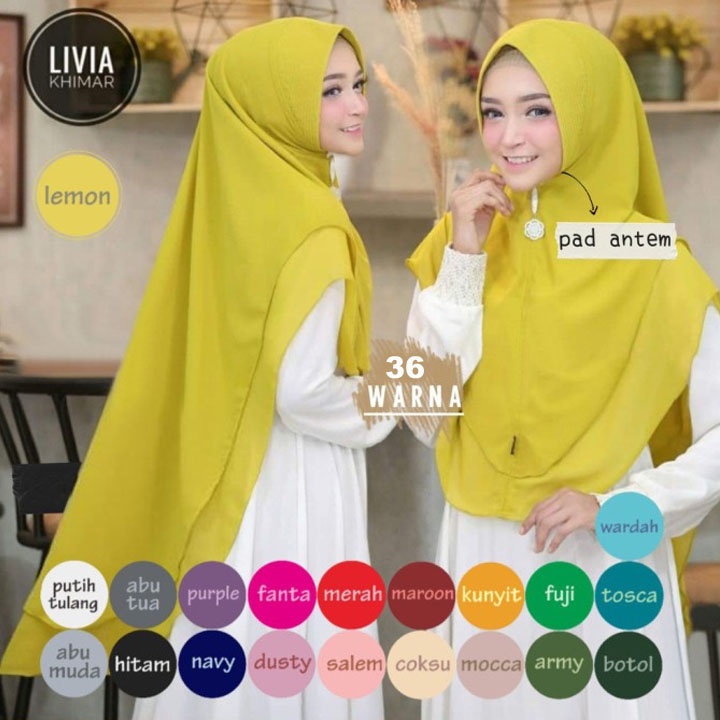 KHIMAR LIVIA 2 LAYER // KHIMAR LIVIA PINGUIN // LIVIA 2 LAYER // JILBAB LIVIA JUMBO 2 LAYER