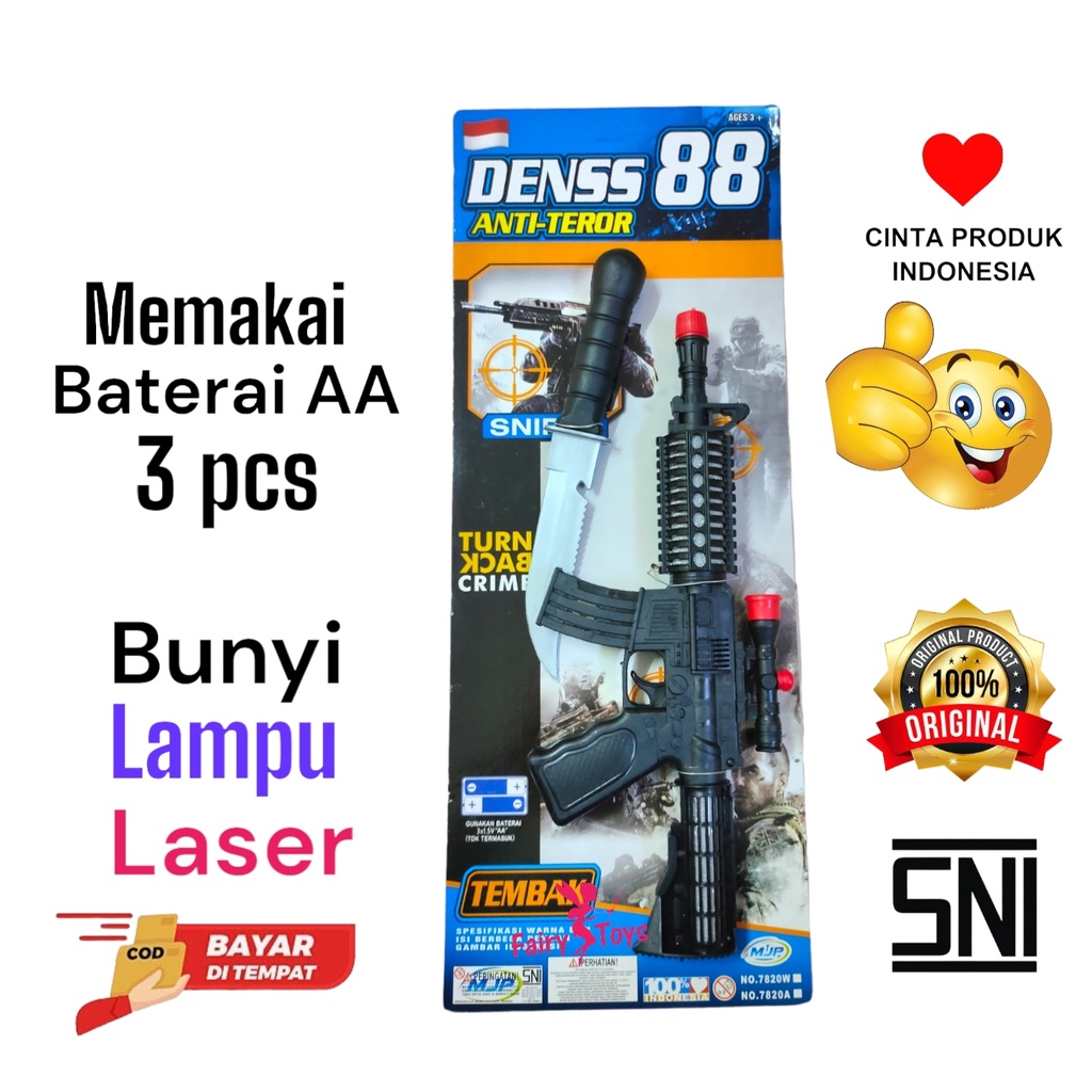 Mainan Tembakan Senapan Elektrik Anak Denss88 Bunyi dan laser