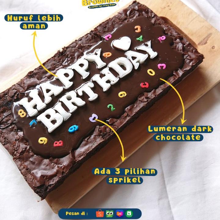 

✬ KUE BROWNIES GLAM BISA REQUEST HURUF ✬
