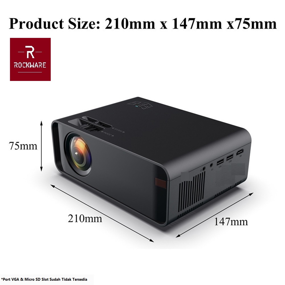 ROCKWARE W80 - Smart Android Projector 3000 Lumens - 1080P Support