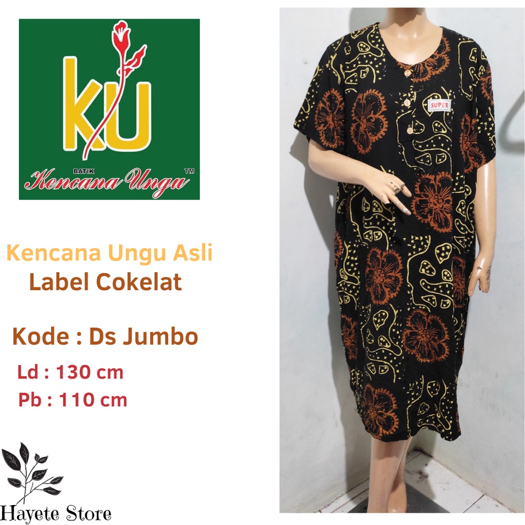 Daster Kencana Ungu Jumbo Label Cokelat Ld 130cm