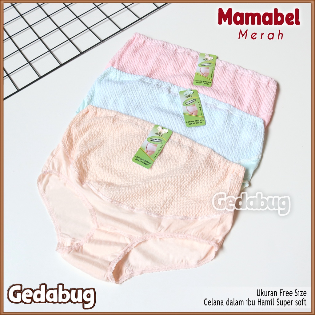 [ 3pc ] CD Wanita Hamil Agree H-500 Mamabel Merah | Celana dalam wanita Hamil Super Soft | Gedabug