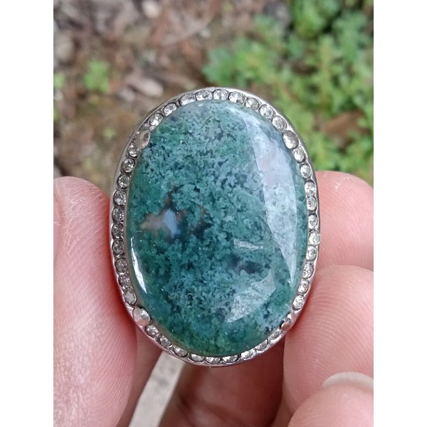 ✅ Cincin Lumut Garut - Kristal Natural ( Batu Akik asli Garut - bukan bacan obi idocrase lumut sunga