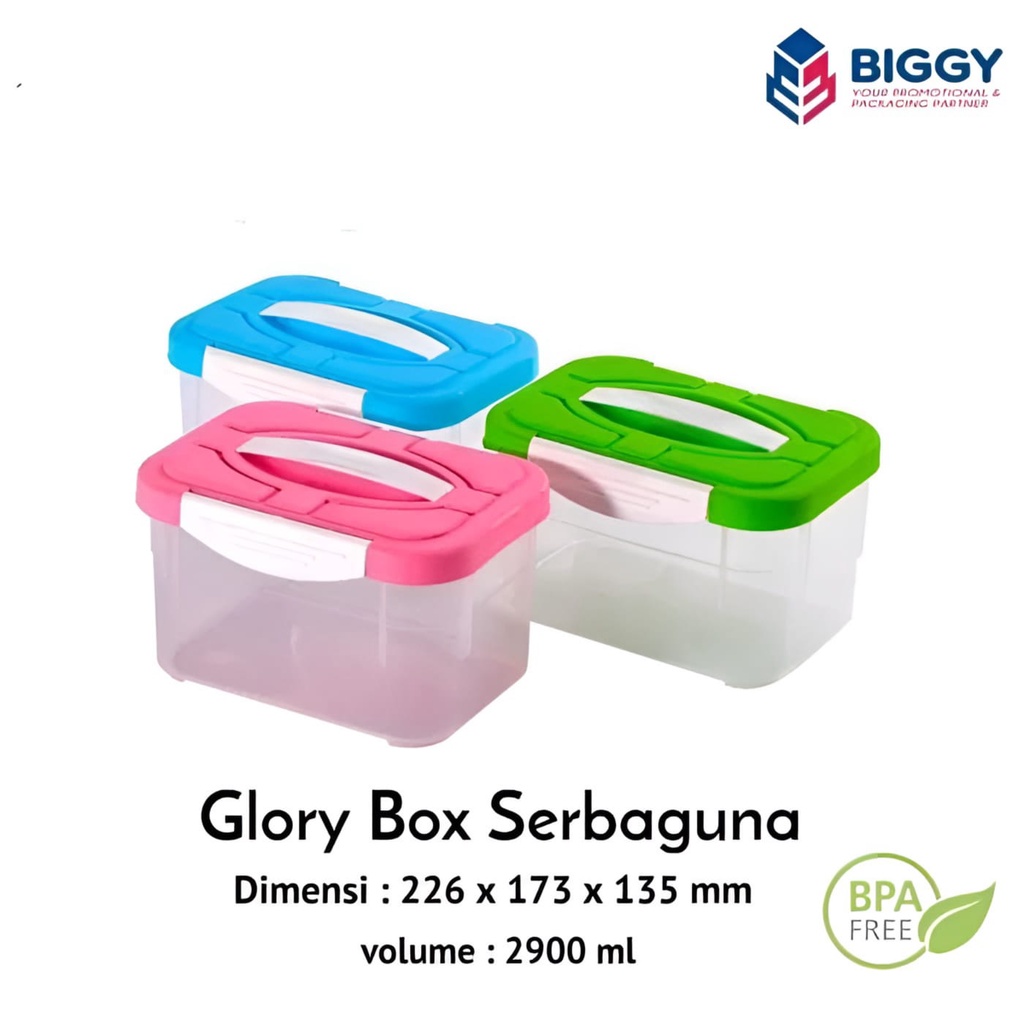 MINI CONTAINER GLORY BOX BIGGY KOTAK SERBAGUNA/ LUNCHBOX TEMPAT BEKAL PLASTIK BPA FREE FBL