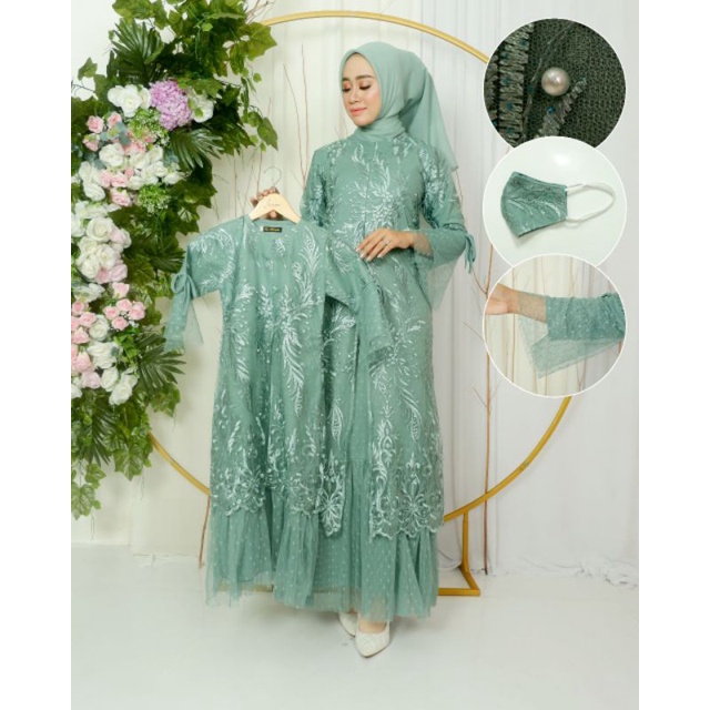 Gamis Couple Ibu Dan Anak Terbaru Modern / Gamis Kondangan Couple / Gamis Pesta / Gamis / Gamis Tile / Gamis Ibu Dan Anak / Gamis Brokat