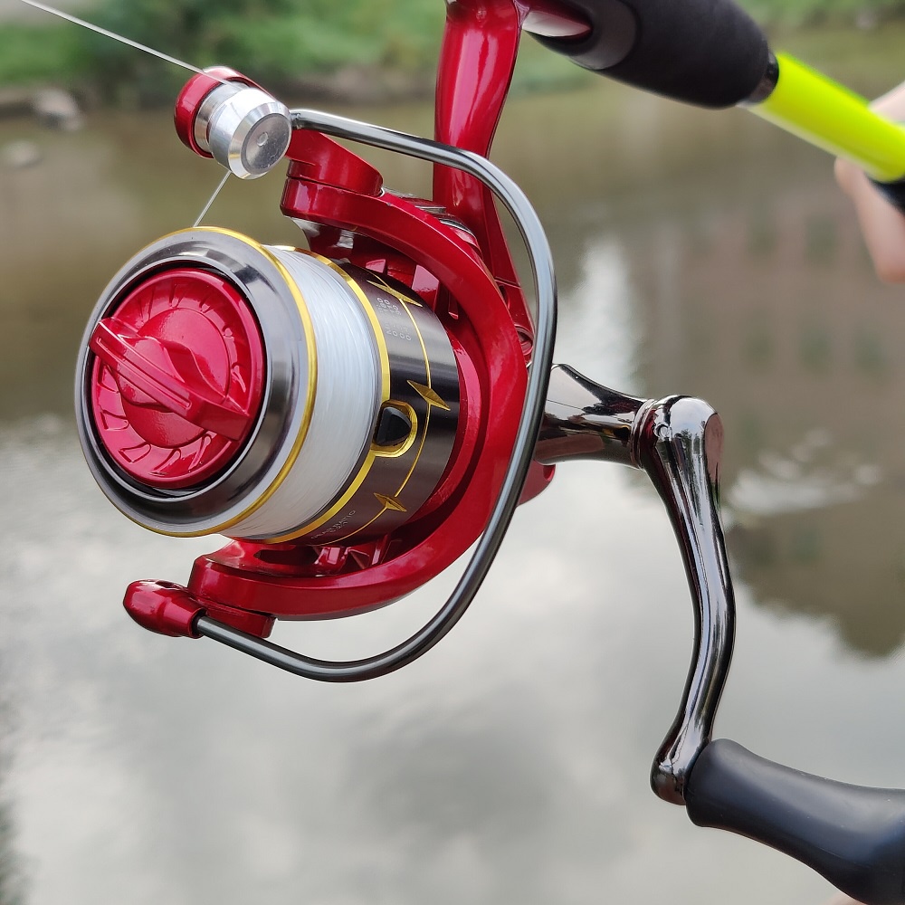 reel pancing murah besi CNC handle Deep/ Shallow Spool rill pancing Merah 2500/3000 fishing reel