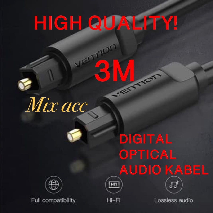 [BAE - 3M] Vention Kabel Toslink Digital Audio Optical / Fiber Optik