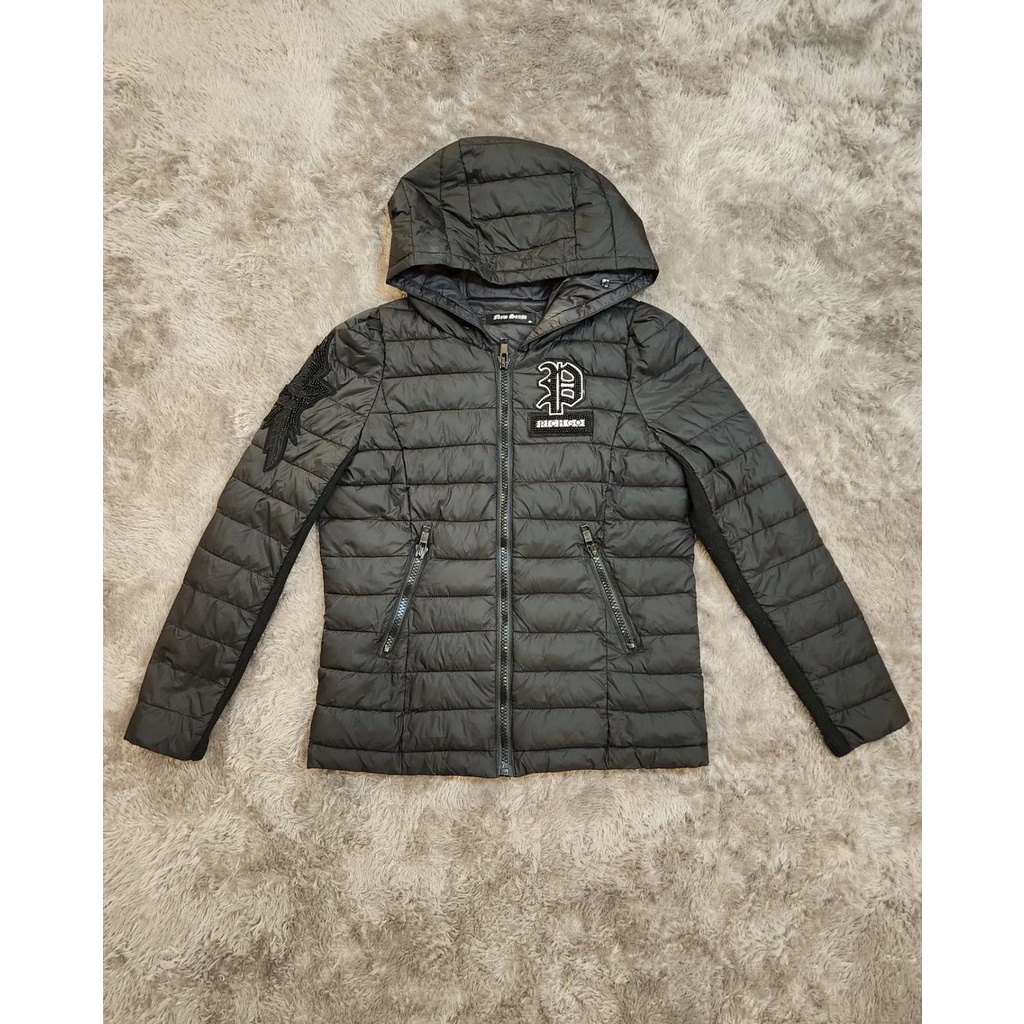 N*w Sense Light Embroidery Quilted Parajumpers Puffer with Detachable Hoodie Jacket