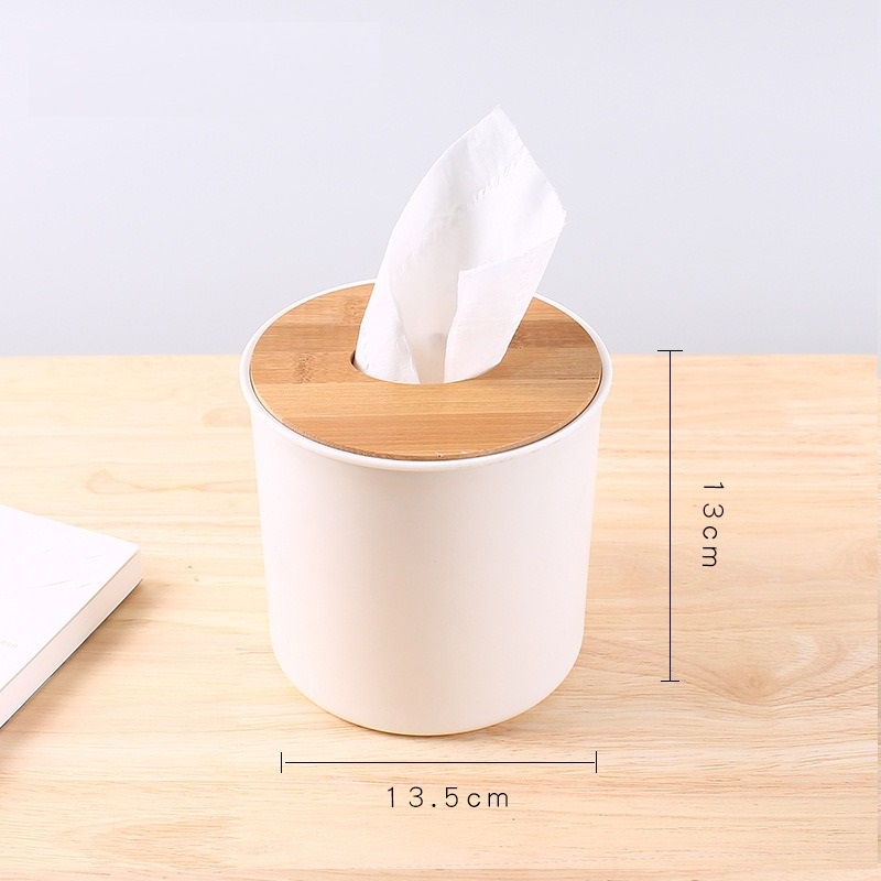 FYGALERY HL0355 Tempat Tisu Gulung Model Bulat Kotak Tissu Meja Ruang Tamu Toilet Bentuk Tabung Tempat Penyimpanan Tisu Remot TV AC Tissue Box Organizer Multifungsi