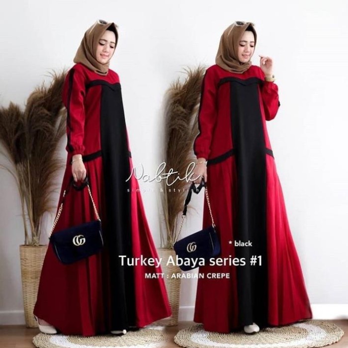 Gamis Turkey Abaya Maxi M L Xl - Hitam, L(T6V9) ORIGINAL Gamis Abaya Hitam Abaya Hitam Bordir Gamis 