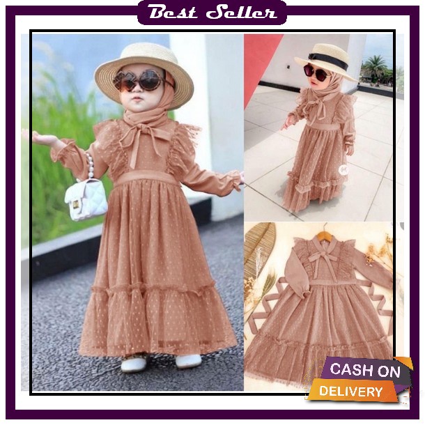 Gamis Anak Perempuan Terbaru 3-12 Thun Pakaian Muslim Anak Perempuan Baju Gamis Anak Perempuan Terba