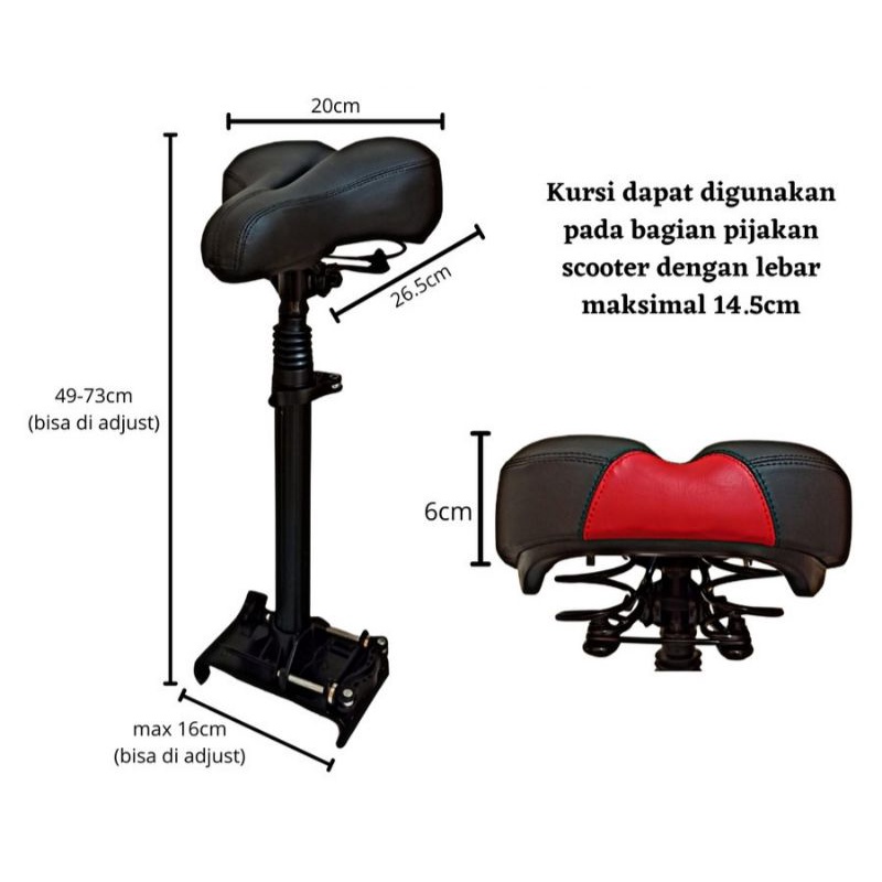 FOLDING SEAT SCOOTER ELECTRIC TERMURAH / FOLDABLE SEAT FOR SCOOTER ELECTRIC / BANGKU SKUTER LISTRIK 8,5 INCH / JOK SKUTER LISTRIK 10 INCH