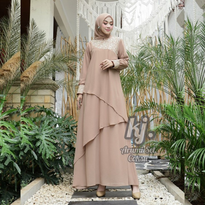 GAMIS ARUMI SET CERUTY BABYDOLL SWAROVSKI MIX BORDIR PLUS PAYET // DRES MUSLIM WANITA TERBARU 2023 /