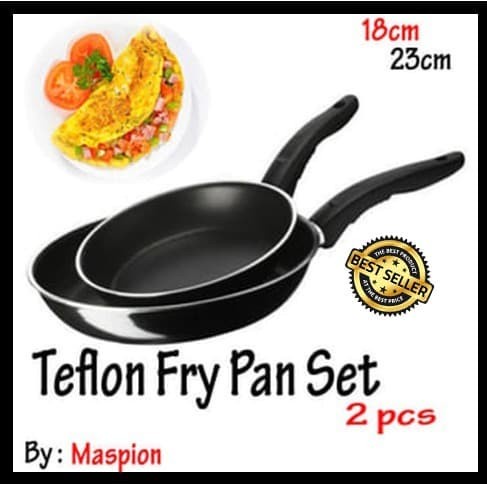 Frypan Teflon 2 set in1 18cm dan 23cm Panci set / Frypan Wajan Murah anti Lengket