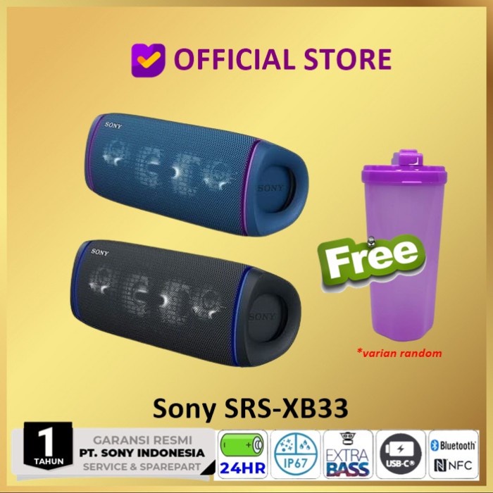 Speaker Sony Srs-Xb33 Extra Bass Portable Bluetooth Speaker Srs Xb 33 Srsxb33