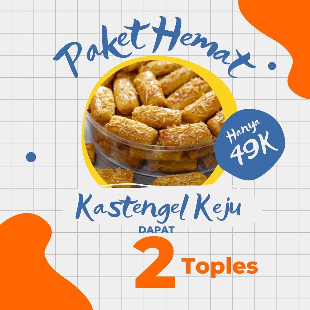 

Paket Hemat Kue Kastengel Keju Empuk 2 Toples