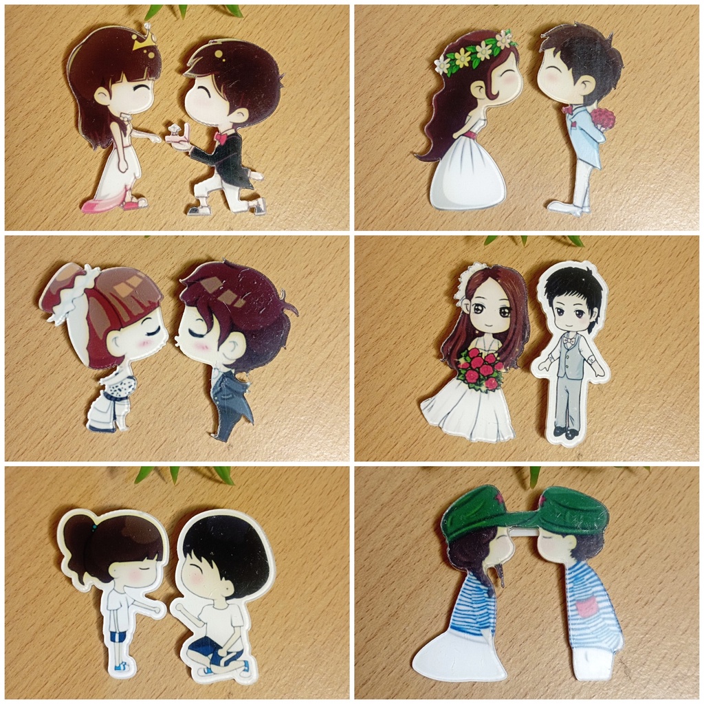 Pin tas couple lucu pin akrilik aksesoris tas bros acrylic