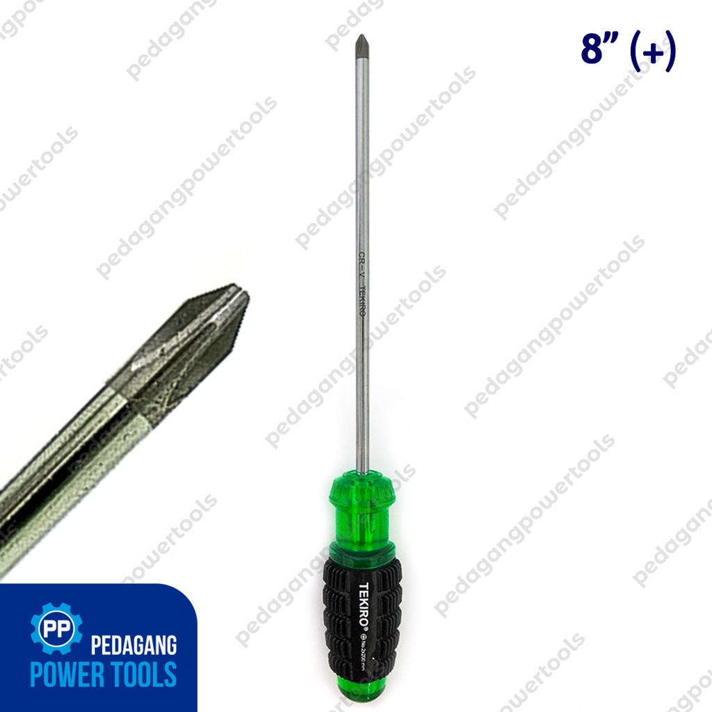 TEKIRO OBENG PLUS 8 INCH GAGANG KARET PH2 X 200 MM SCREWDRIVER KEMBANG