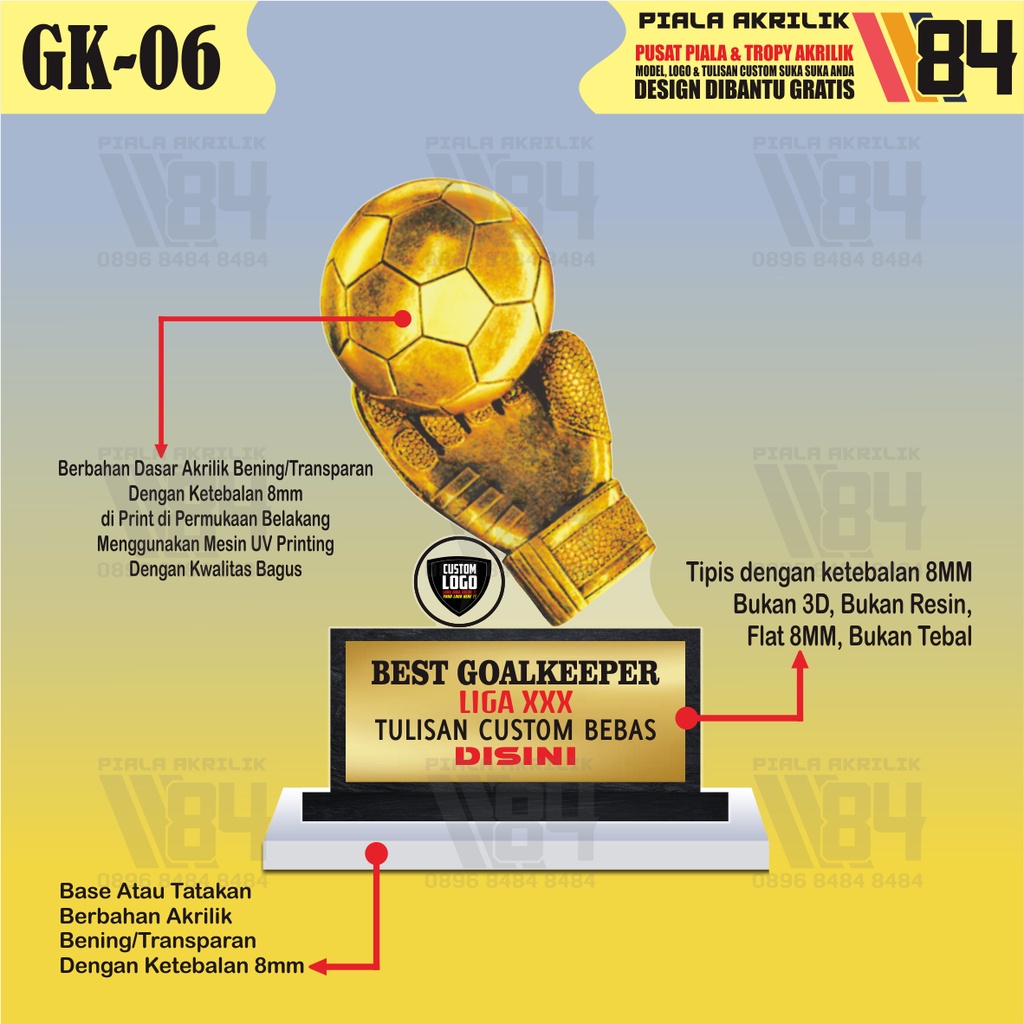 PIALA KIPER, PIALA KIPER TERBAIK, PIALA GOALKEEPER, TROPHY KIPER, TROPHY KIPER TERBAIK, TROPHY GOALK